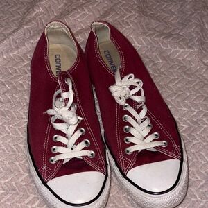 Converse Low Top Sneakers - Maroon and White